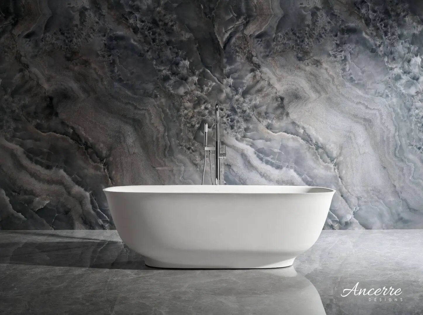 Fiore Freestanding Solid Surface Bathtub by Ancerre Designs