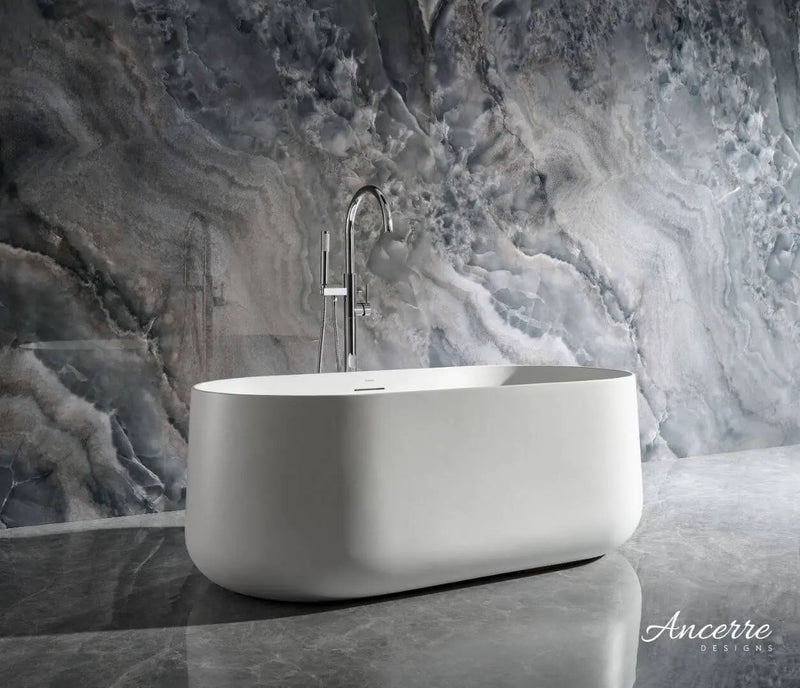 Cossue 61" Freestanding Acrylic Bathtub in White by Ancerre Designs