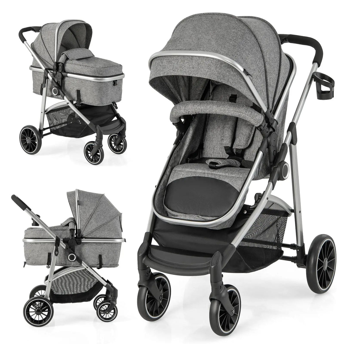 2-in-1 Convertible Baby Stroller with Reversible Seat, photo 2 of 9