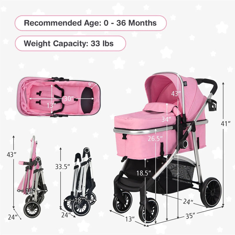 2-in-1 Convertible Baby Stroller with Reversible Seat by DirectDeals
