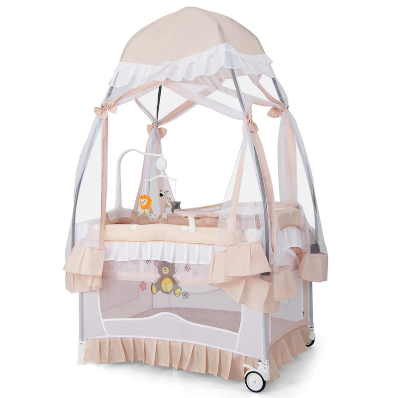 Convertible Bassinet with Removable Changing Table and Detachable Mesh Net by DirectDeals