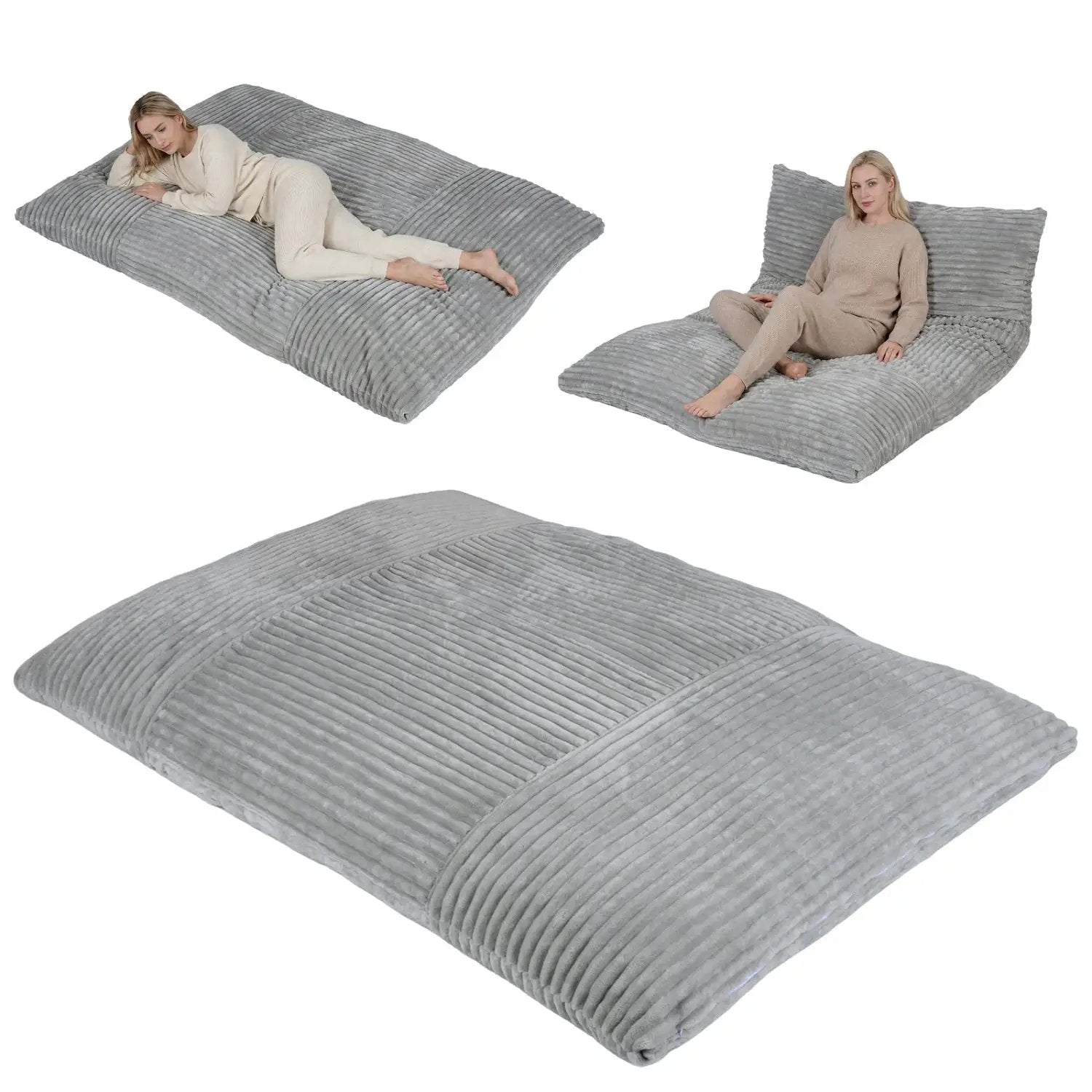 Convertible Bean Bag Floor Sofa with Washable Corduroy Cover by DirectDeals