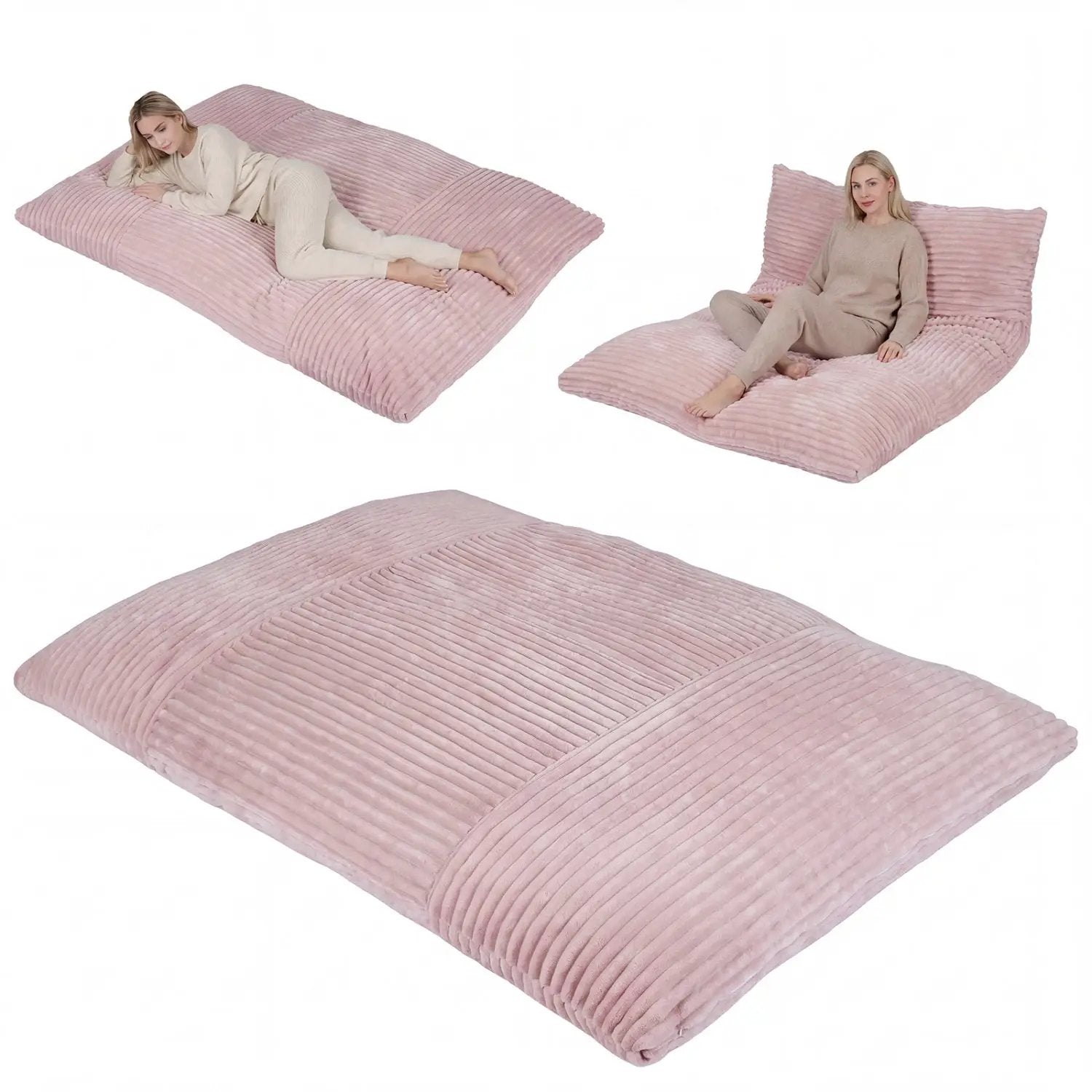 Convertible Bean Bag Floor Sofa with Washable Corduroy Cover by DirectDeals