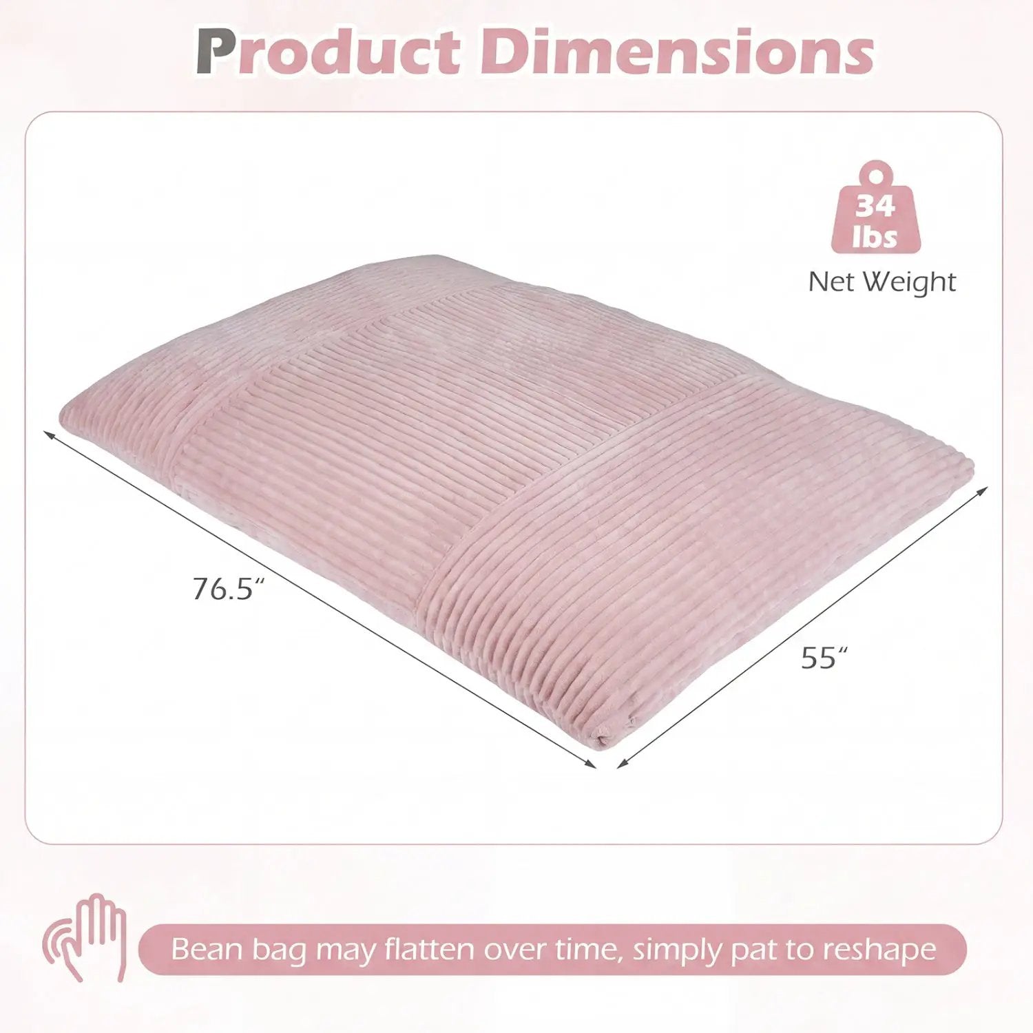Convertible Bean Bag Floor Sofa with Washable Corduroy Cover by DirectDeals