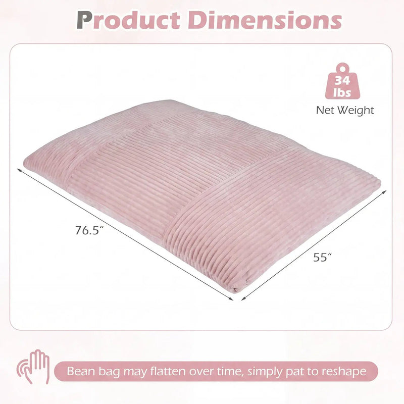 Convertible Bean Bag Floor Sofa with Washable Corduroy Cover by DirectDeals