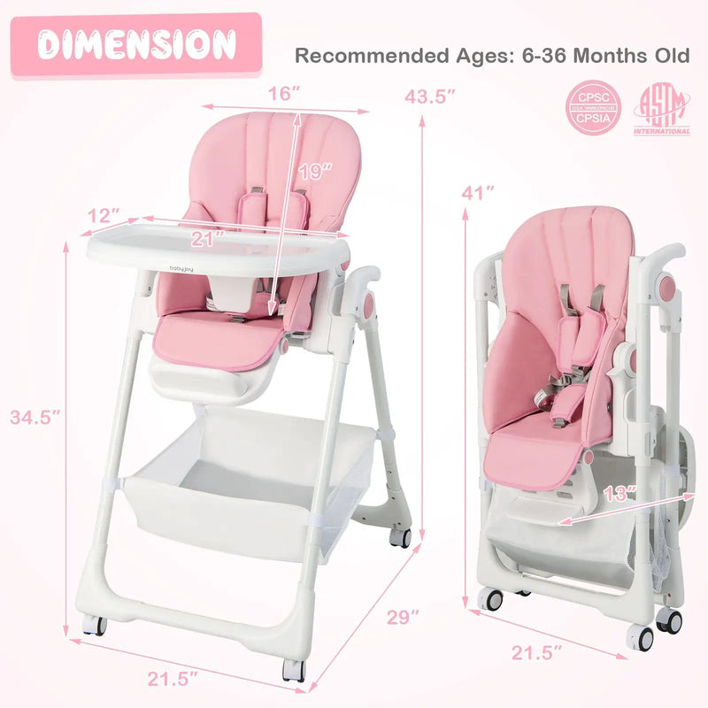 Convertible Infant Dining Chair with 5 Backrest and 3 Footrest Positions by DirectDeals