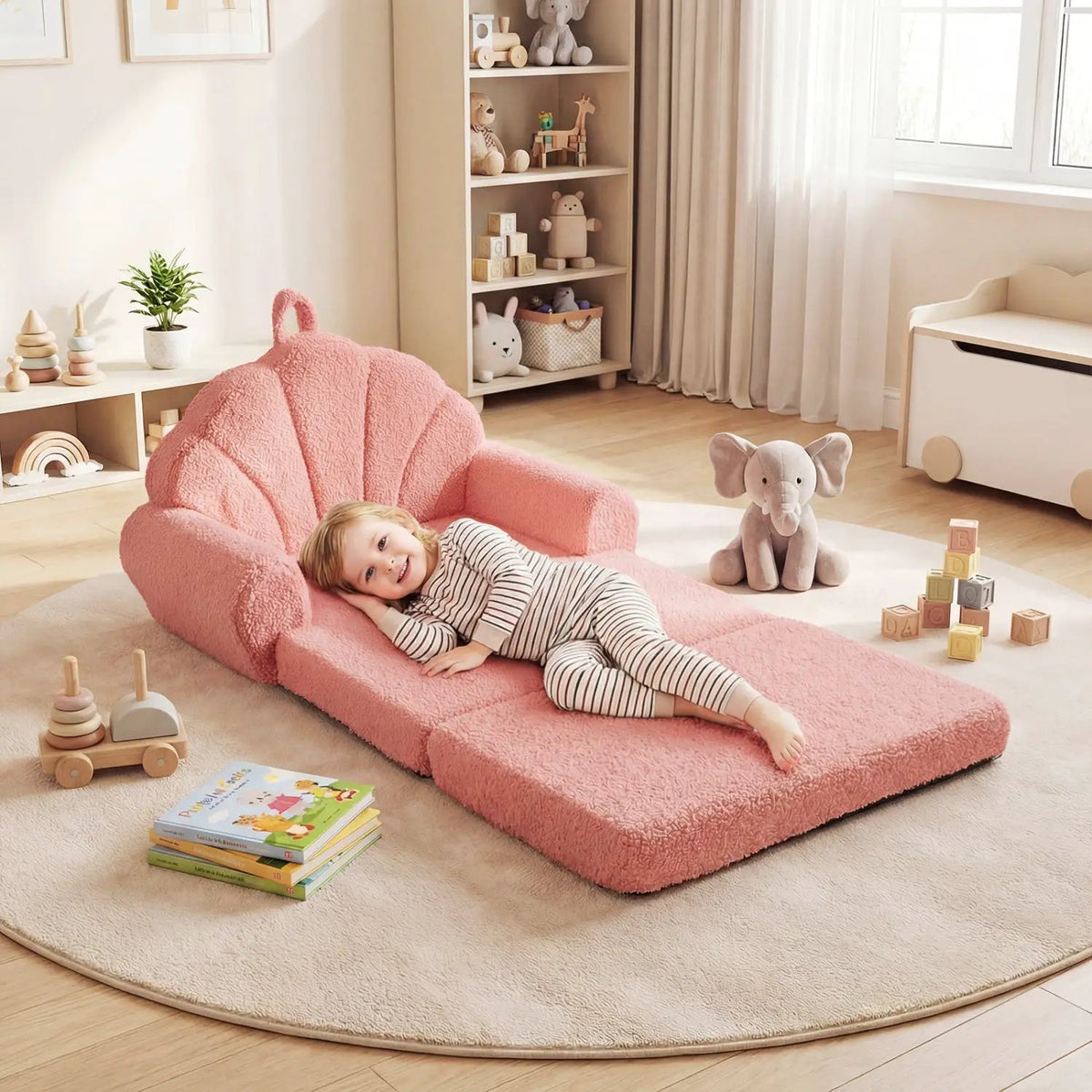 Convertible Kids Sofa 2-in-1 Fold out Toddler Couch Chair, photo 2 of 24