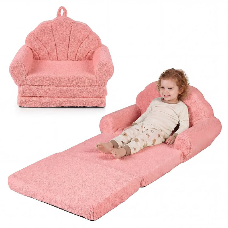 Convertible Kids Sofa 2-in-1 Fold out Toddler Couch Chair by DirectDeals