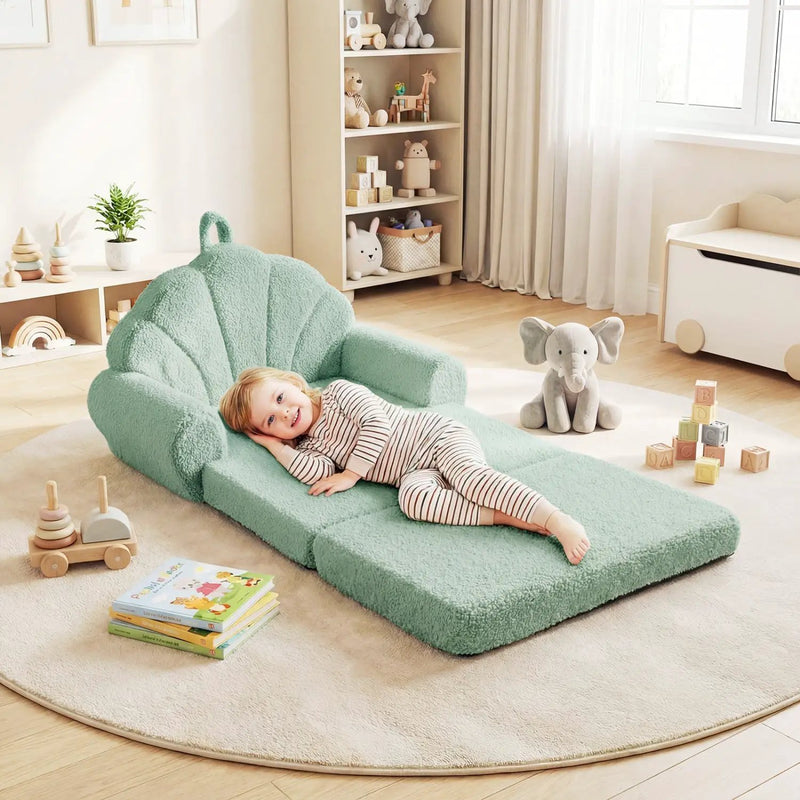 Convertible Kids Sofa 2-in-1 Fold out Toddler Couch Chair by DirectDeals