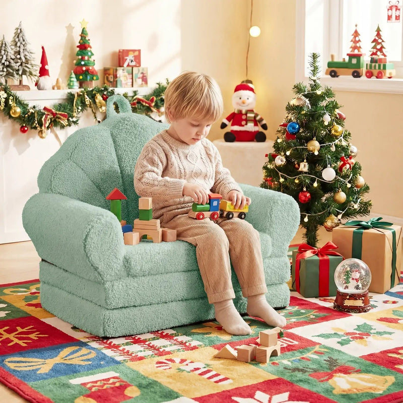 Convertible Kids Sofa 2-in-1 Fold out Toddler Couch Chair by DirectDeals