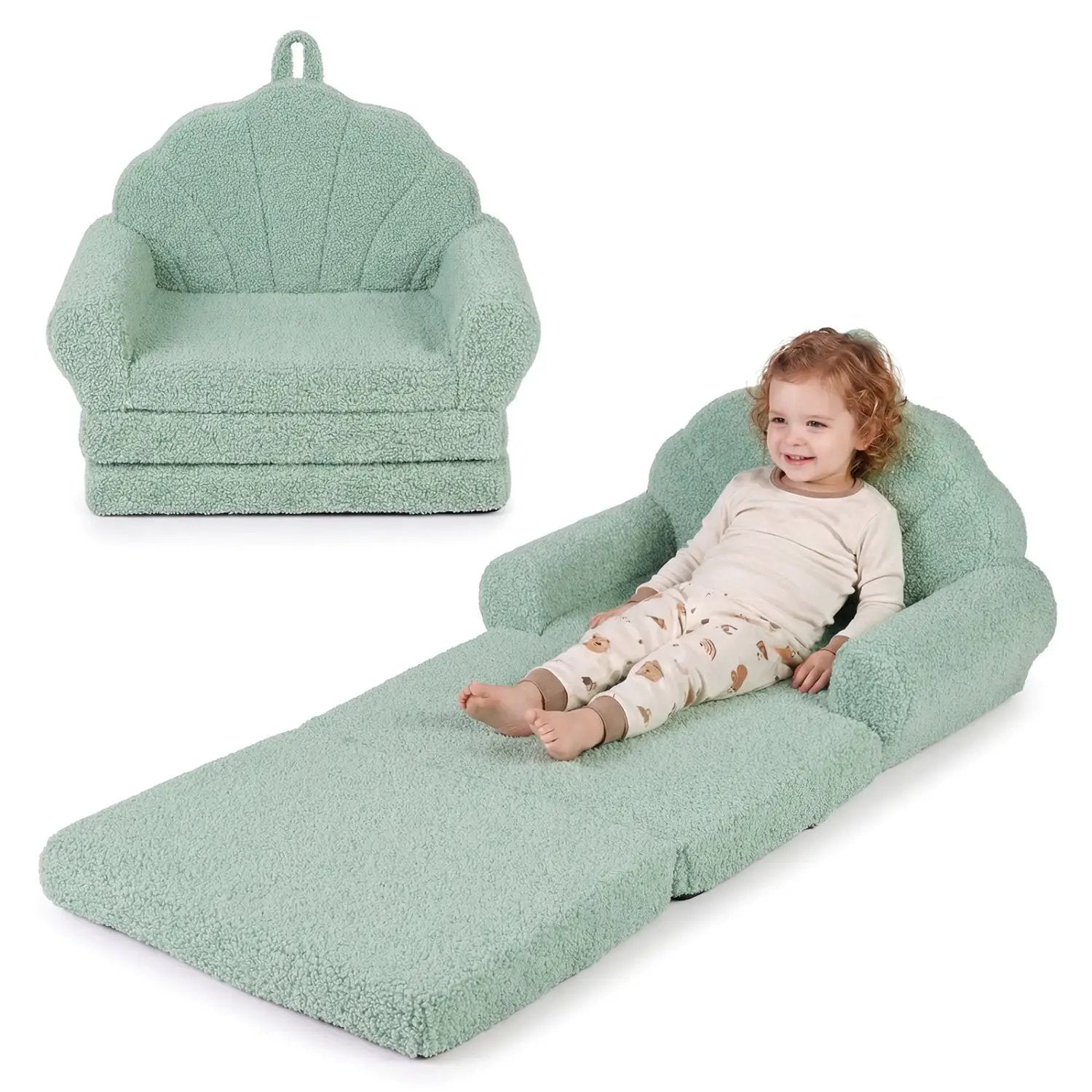 Convertible Kids Sofa 2-in-1 Fold out Toddler Couch Chair by DirectDeals