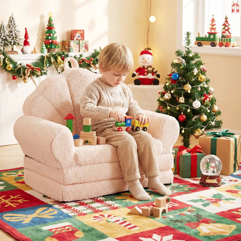 Convertible Kids Sofa 2-in-1 Fold out Toddler Couch Chair by DirectDeals