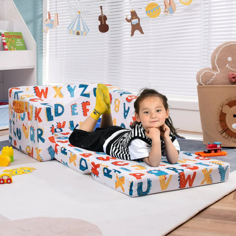 2-in-1 Convertible Kids Sofa with Velvet Fabric by DirectDeals