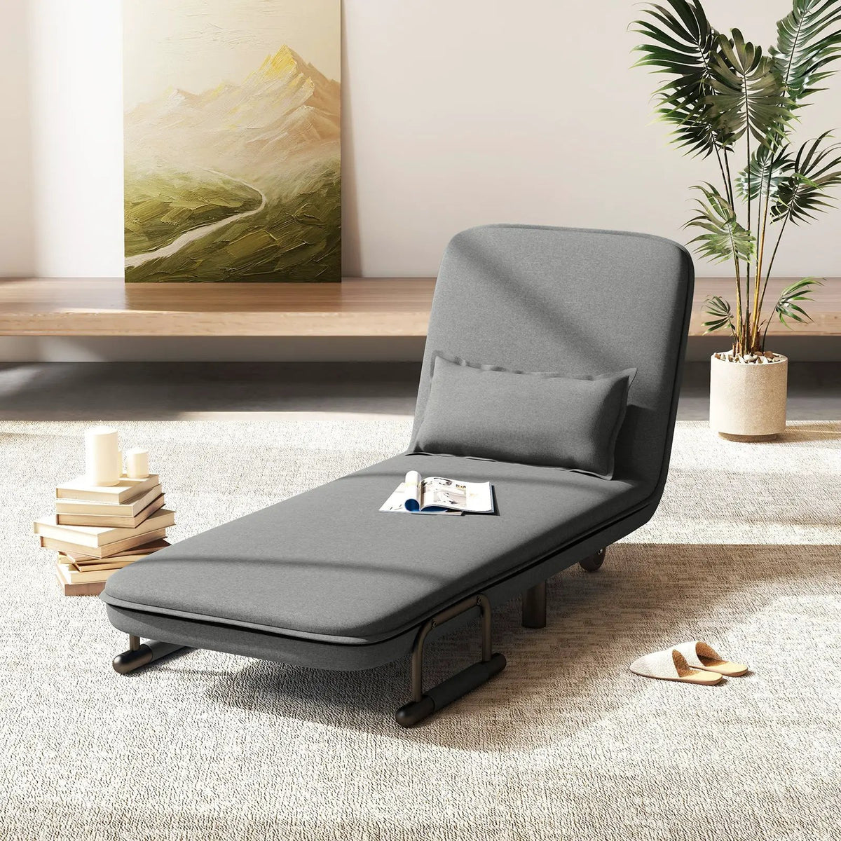 3-in-1 Convertible Sofa Bed with 5-Position Adjustable Backrest and Lumbar Pillow, photo 2 of 11