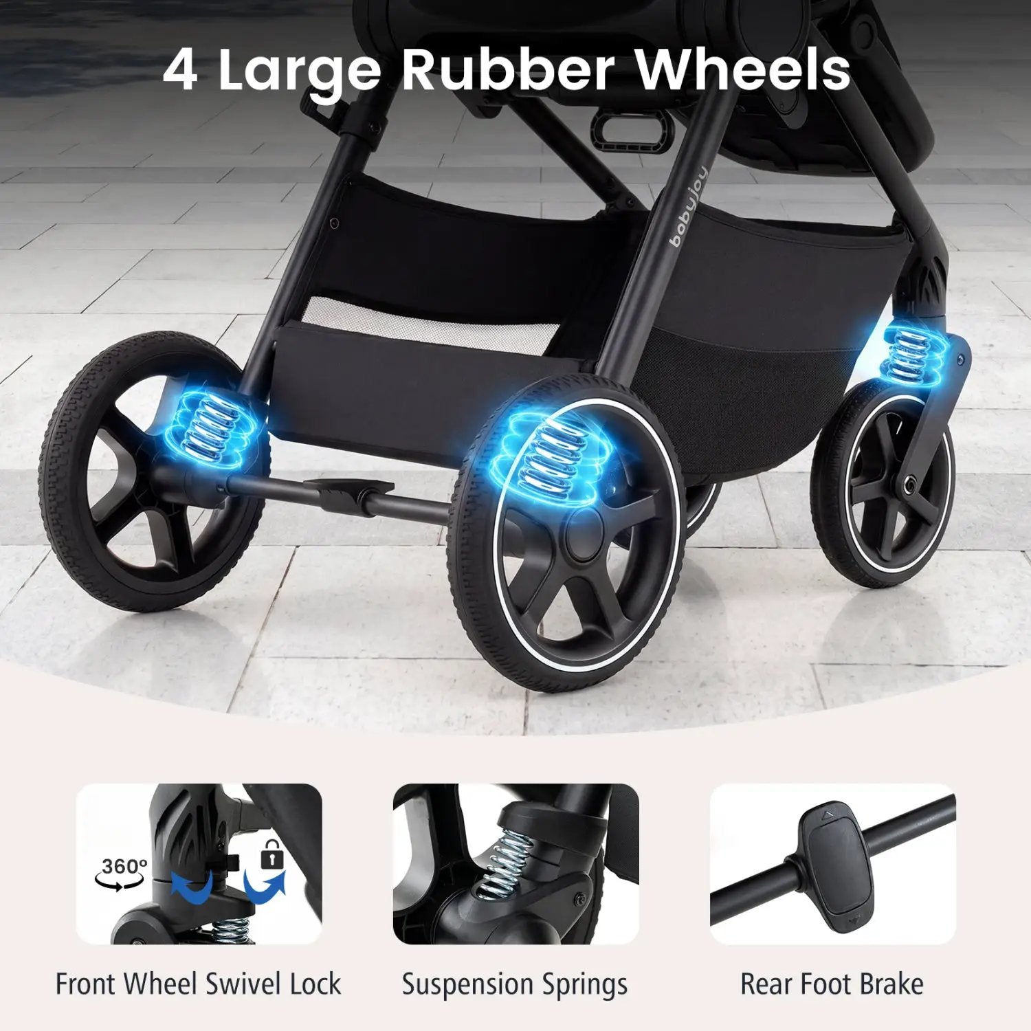 Convertible Baby Stroller with Car Seat Adapters by DirectDeals