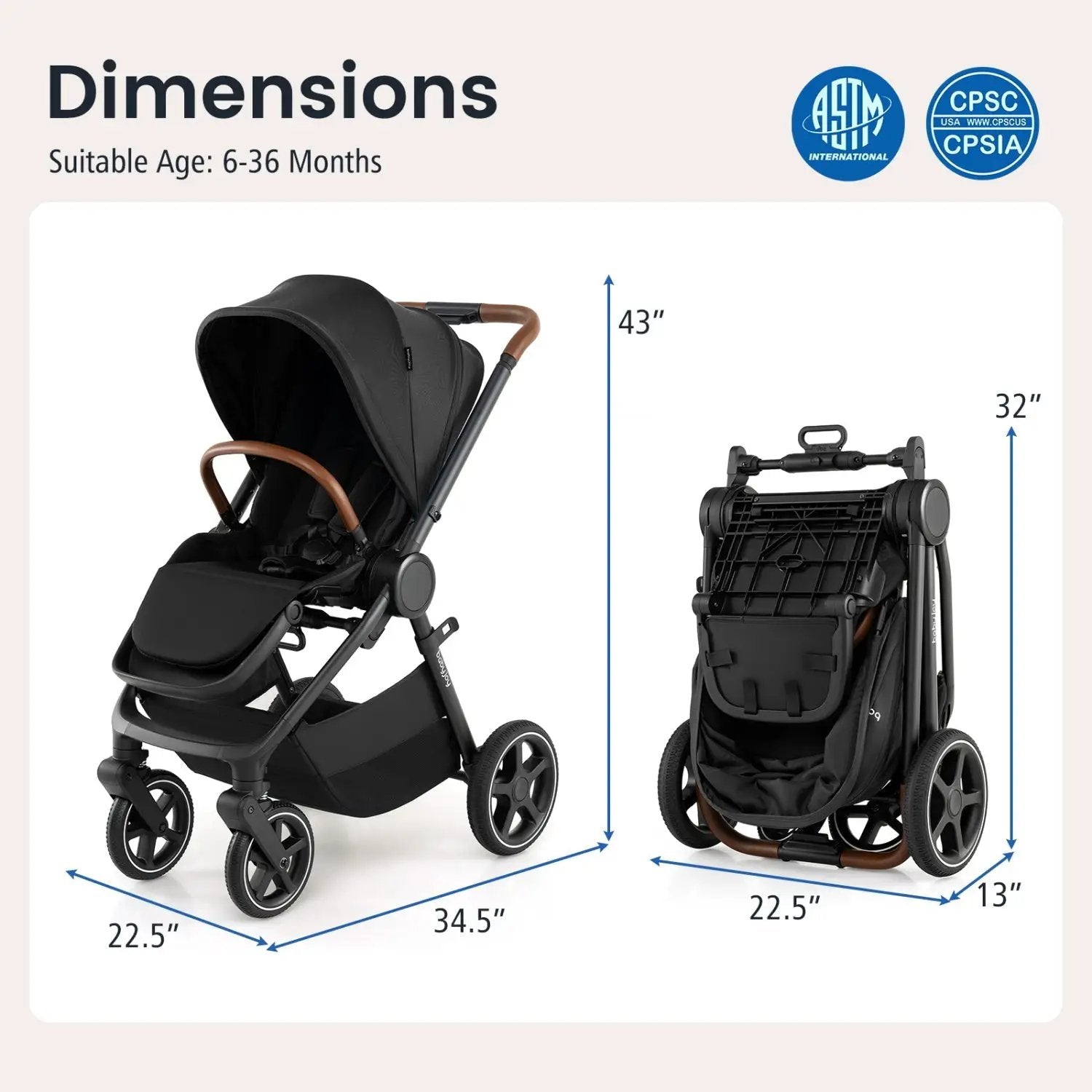 Convertible Baby Stroller with Car Seat Adapters by DirectDeals