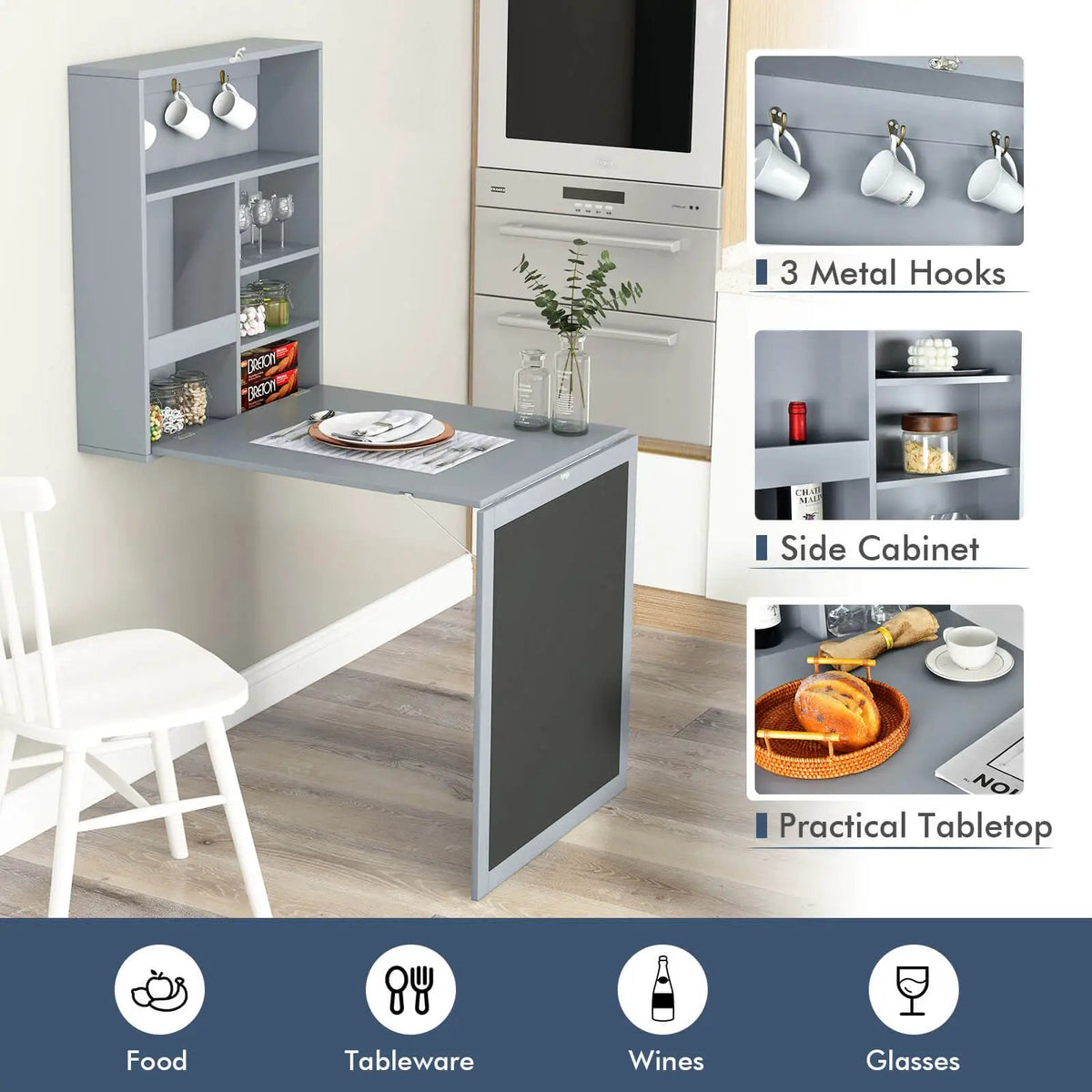 Convertible Wall Mounted Table with A Chalkboard, photo 30 of 32