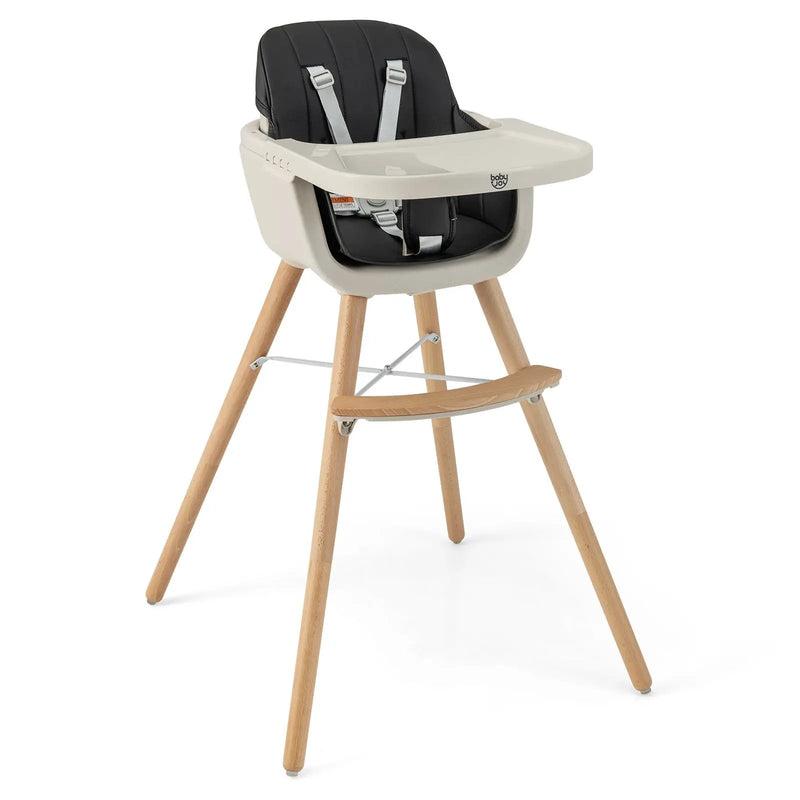 3-in-1 Convertible Wooden High Chair with Cushion by DirectDeals