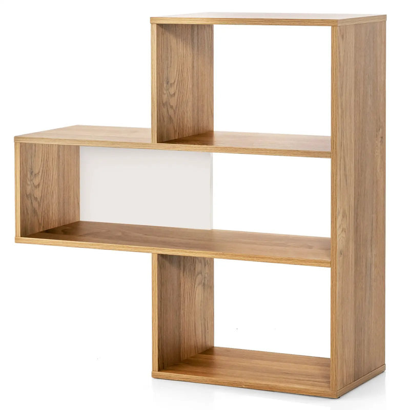Convex Bookshelf 3-Shelf Open Bookcase Room Organizer with Anti-Toppling Device by DirectDeals