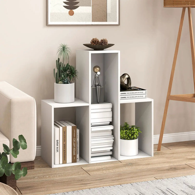 Convex Bookshelf with 3 Open Shelves and Anti-Tip Device by DirectDeals