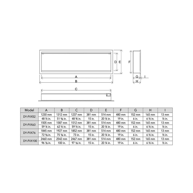 Dynasty Tempo 52-Inch Smart Virtual Linear Electric Fireplace With Dynasty App [DY-FVX52] (SAK76421) by SAKSBY WHOLESALE