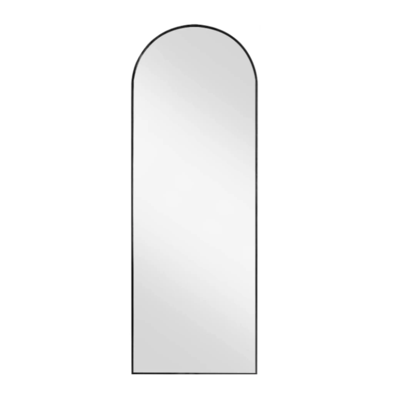 Zeek 64"x24" Black Metal Arched Wall Mirror, Thin Edge Full Length, Deep Set Mirror MB6424 by ZEEK