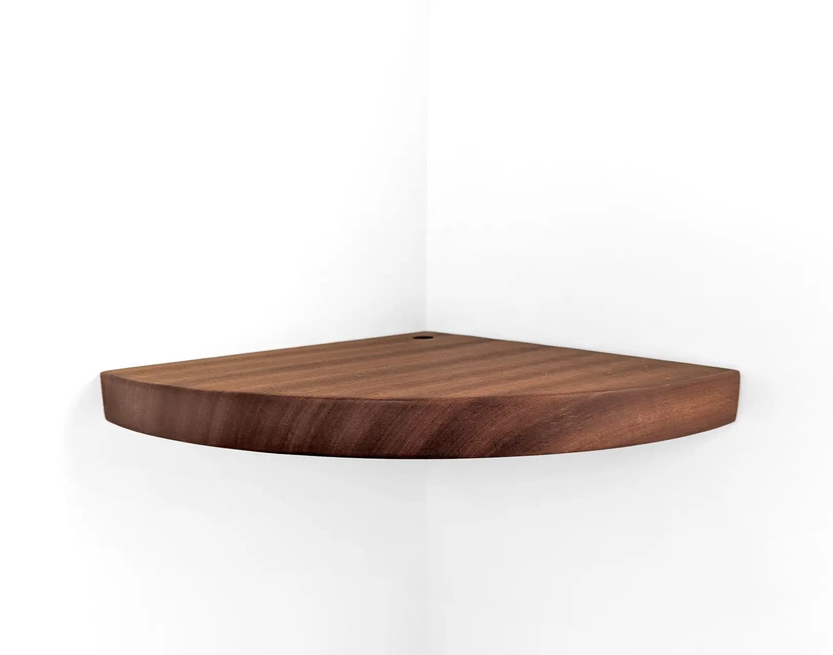 Floating Corner Shelf with Cord Hole in Oak by NookWoodworking