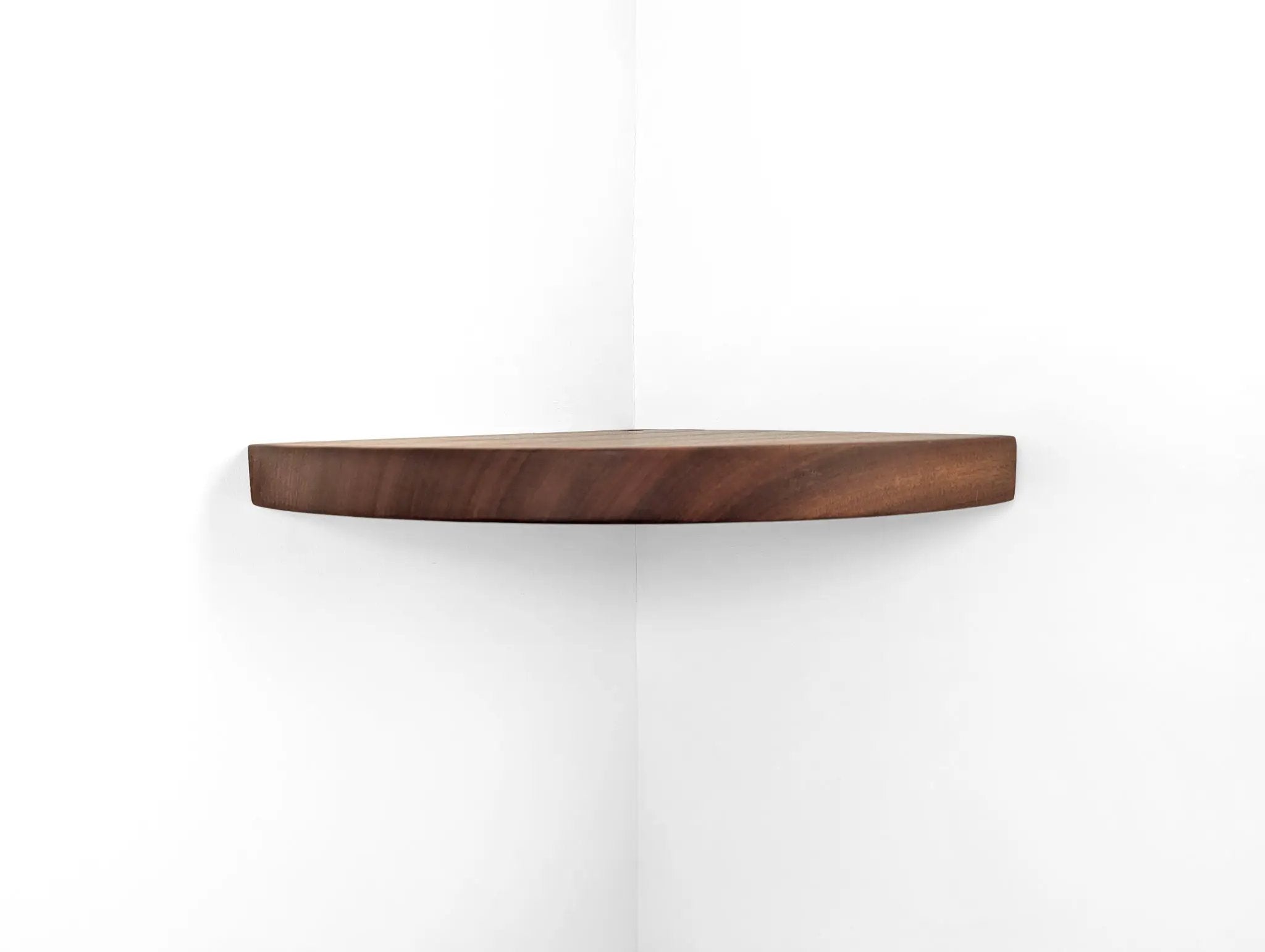 Floating Corner Shelf with Cord Hole in Oak by NookWoodworking