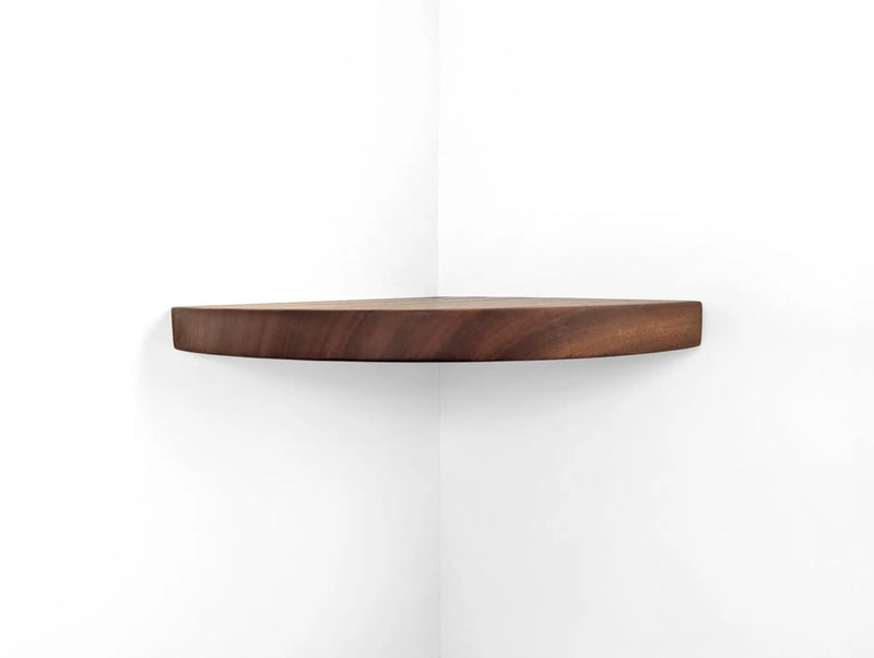 Floating Corner Shelf with Cord Hole in Oak by NookWoodworking