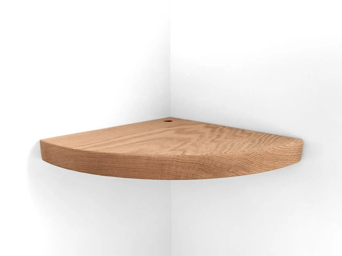 Floating Corner Shelf with Cord Hole in Mahogany, photo 5 of 11
