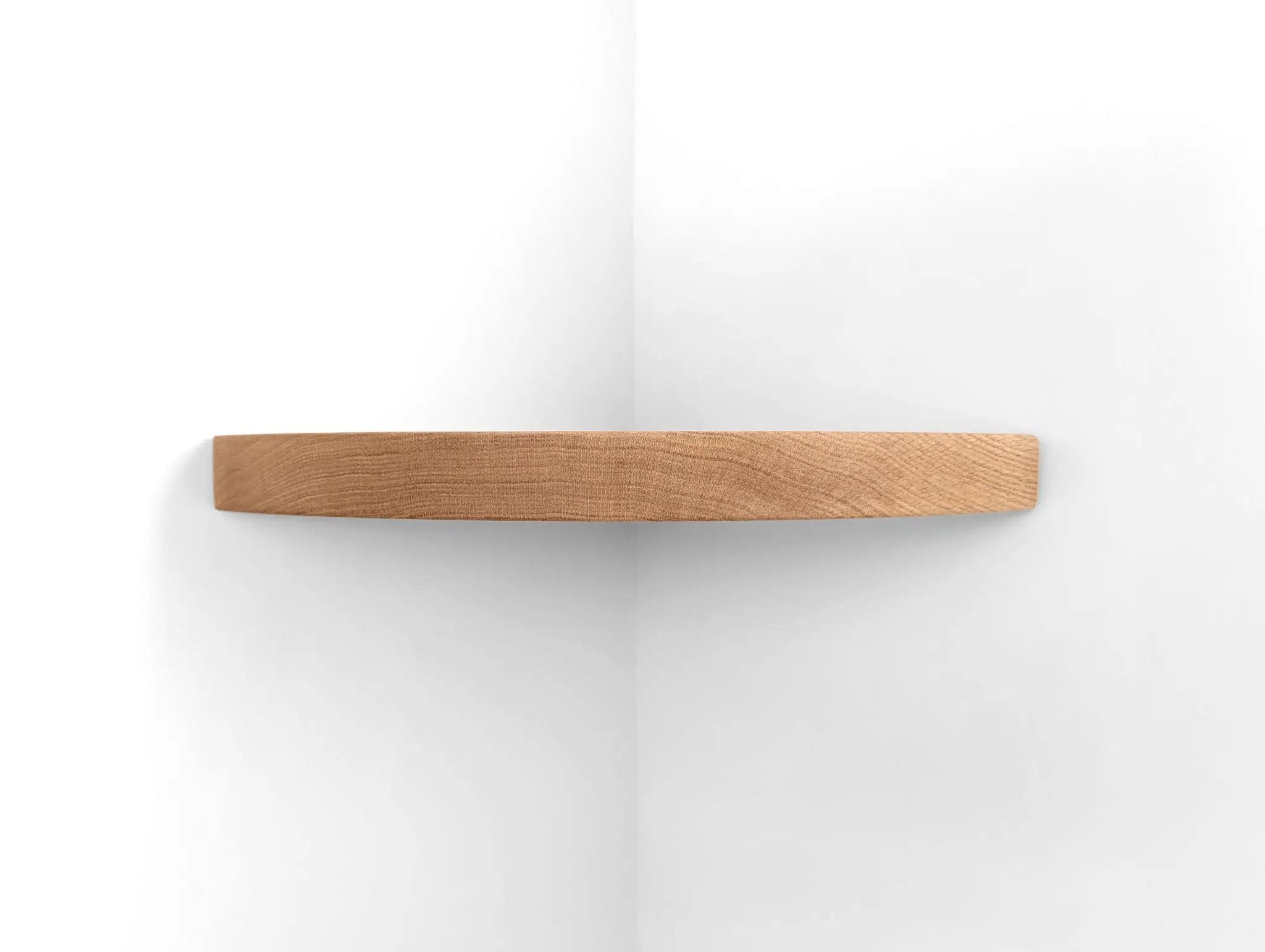Floating Corner Shelf with Cord Hole in Oak by NookWoodworking