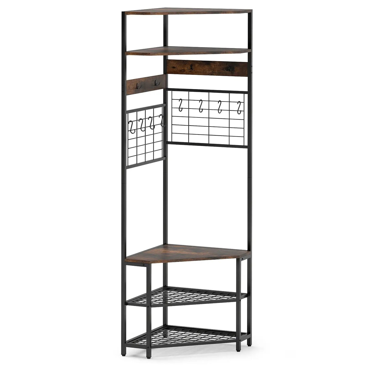 5-Tier Corner Hall Tree with Shoe Storage Bench, photo 3 of 9