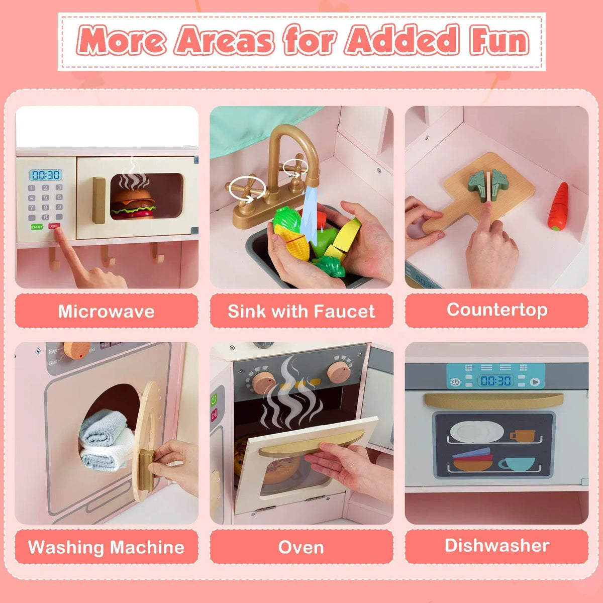 Corner Kitchen Toys with Lights and Sounds with Pull-out Trash Can and Stoves, photo 20 of 24
