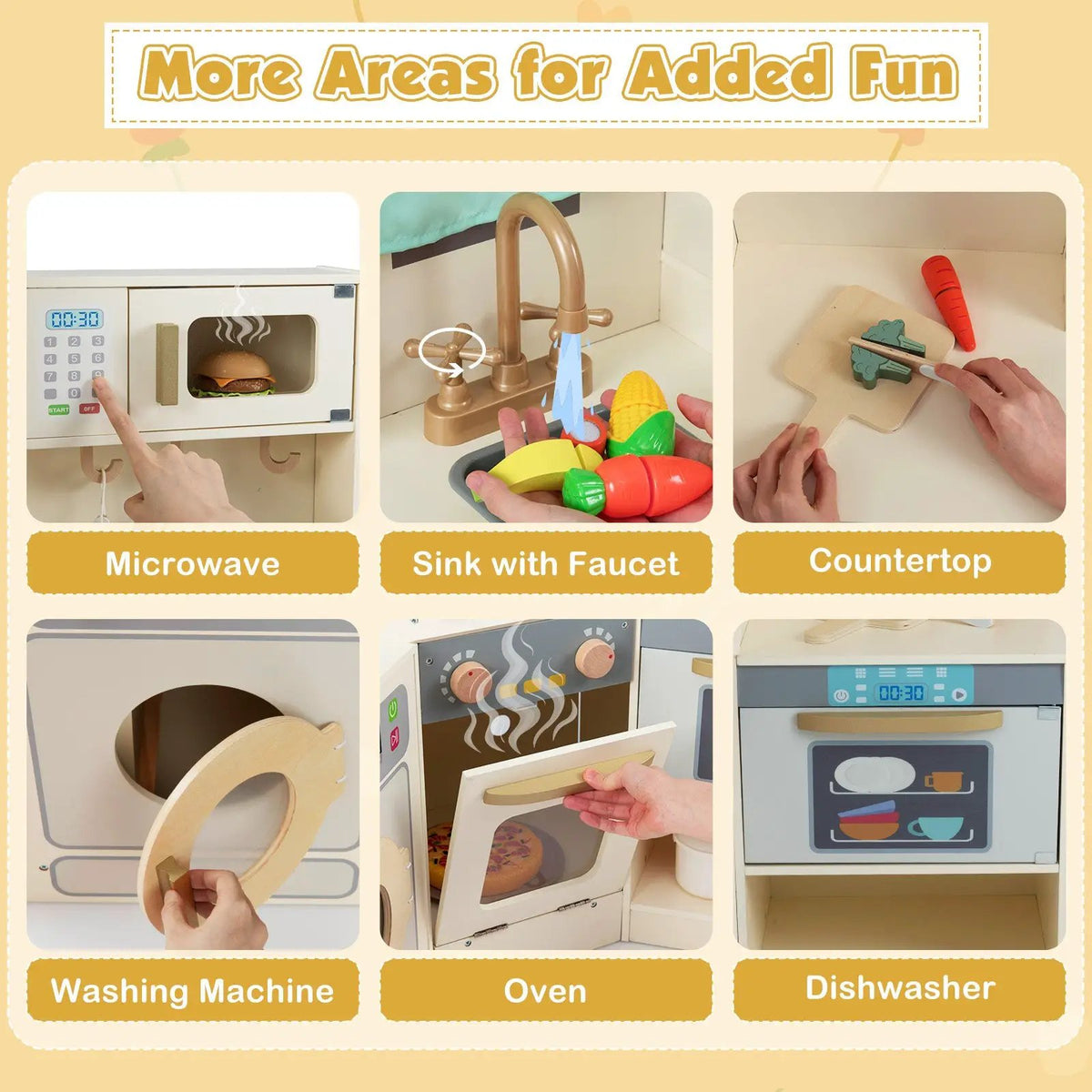 Corner Kitchen Toys with Lights and Sounds with Pull-out Trash Can and Stoves, photo 21 of 24