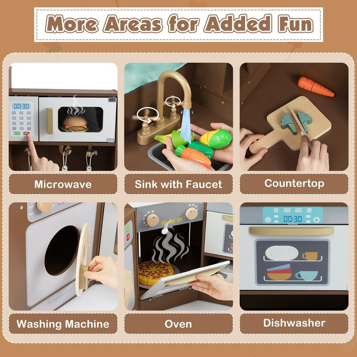 Corner Kitchen Toys with Lights and Sounds with Pull-out Trash Can and Stoves, photo 19 of 24