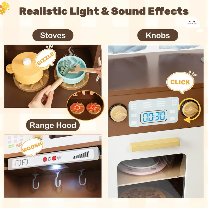 Corner Play Kitchen with Lights and Sounds for Ages 3+ by DirectDeals