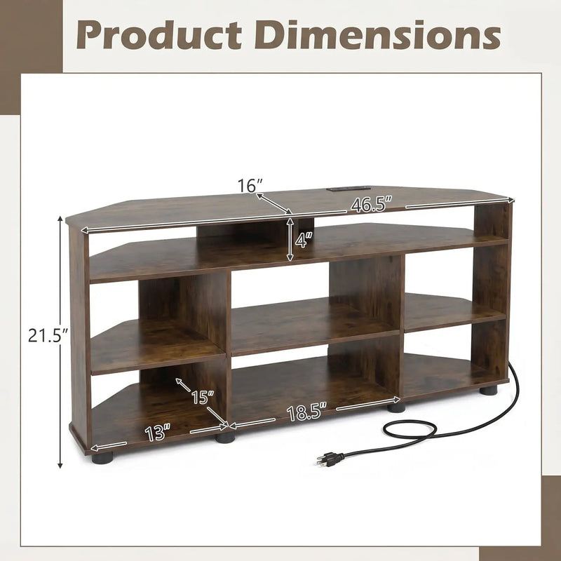 Corner TV Stand for TVs up to 55 Inch with Storage by DirectDeals