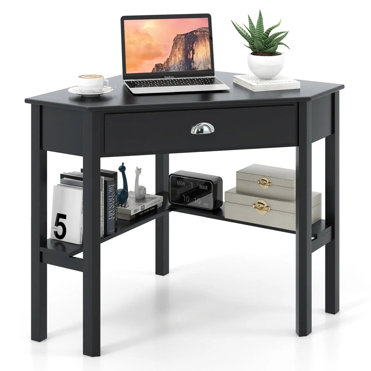 Corner Wooden Piece Laptop Computer Desk, photo 4 of 13