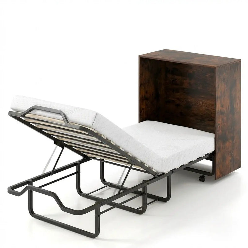 Small Space Transformer Murphy Bed with Wheels & Foldable Cot by DirectDeals