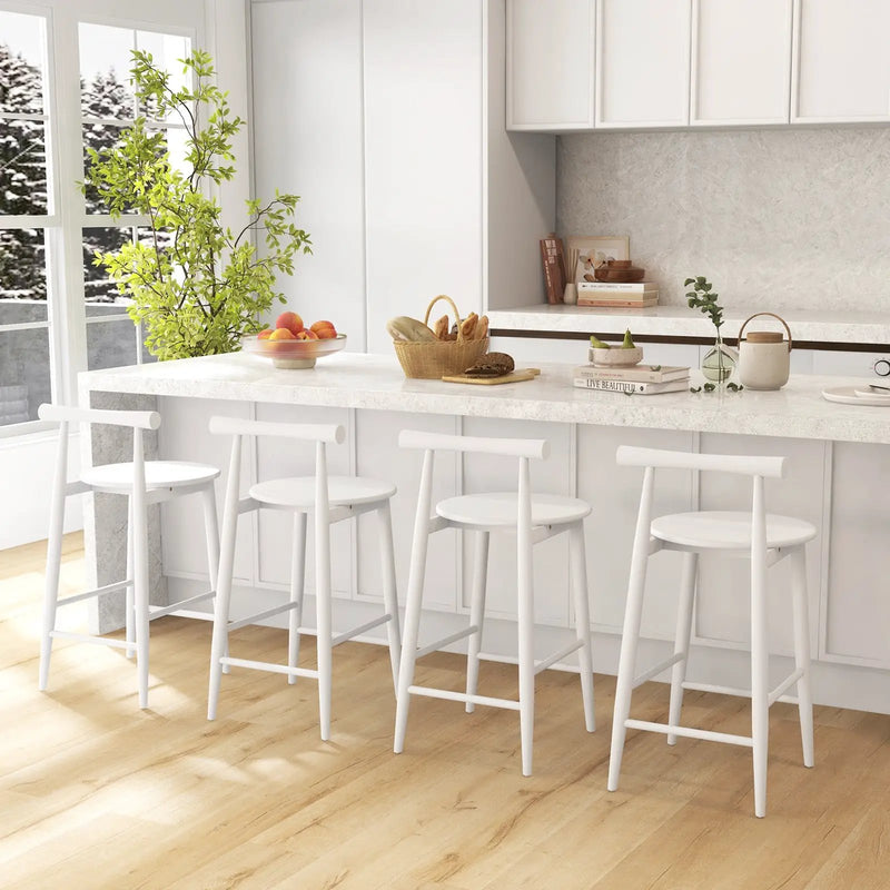 Counter Height Bar Chair Set with Acacia Wood Frame and Supporting Legs by DirectDeals