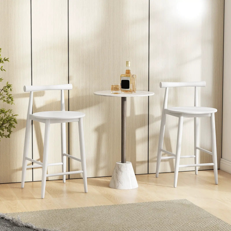 Counter Height Bar Chair Set with Acacia Wood Frame and Supporting Legs by DirectDeals
