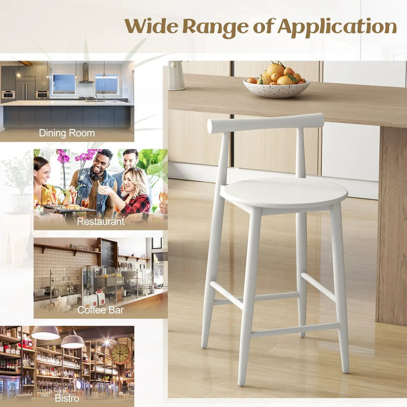 Counter Height Bar Chair Set with Acacia Wood Frame and Supporting Legs by DirectDeals
