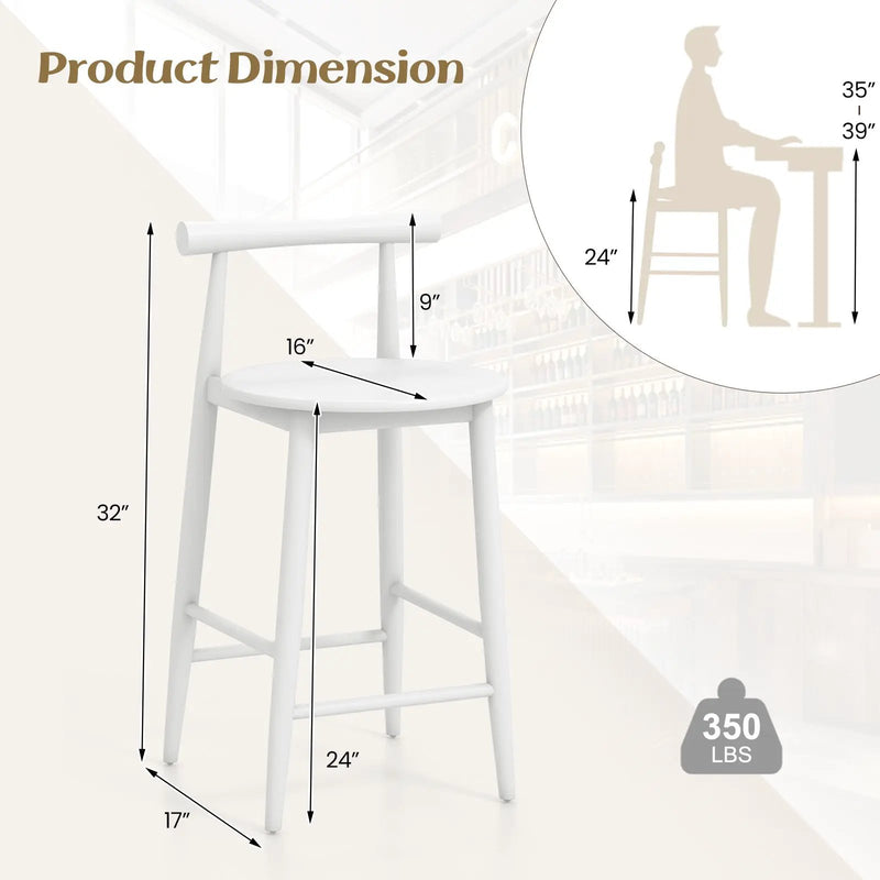 Counter Height Bar Chair Set with Acacia Wood Frame and Supporting Legs by DirectDeals