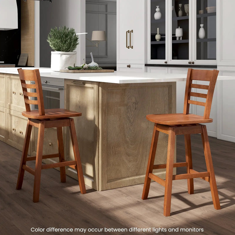 Counter Height Barstools Set of 2 with Footrest for Kitchen Island Bar by DirectDeals