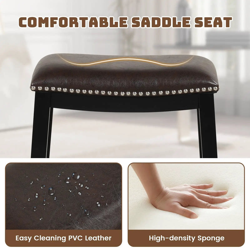 26 Inch Counter Height Bar Stool Set of 2 with Upholstered Seat by DirectDeals
