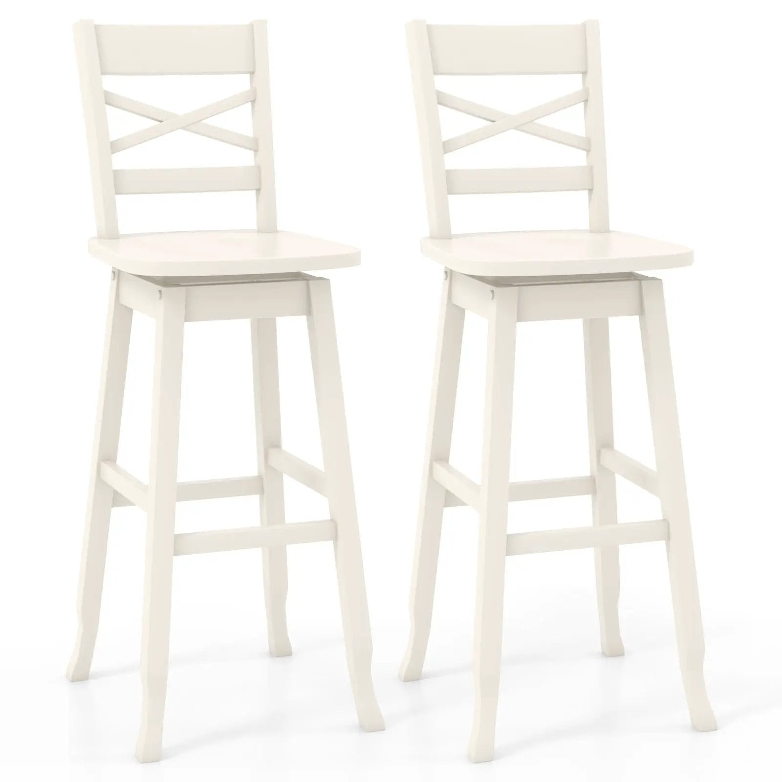 Swivel 30-Inch Bar Height Stool Set of 2 with Footrest by DirectDeals