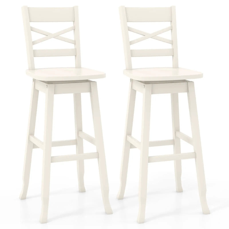 Swivel 30-Inch Bar Height Stool Set of 2 with Footrest by DirectDeals