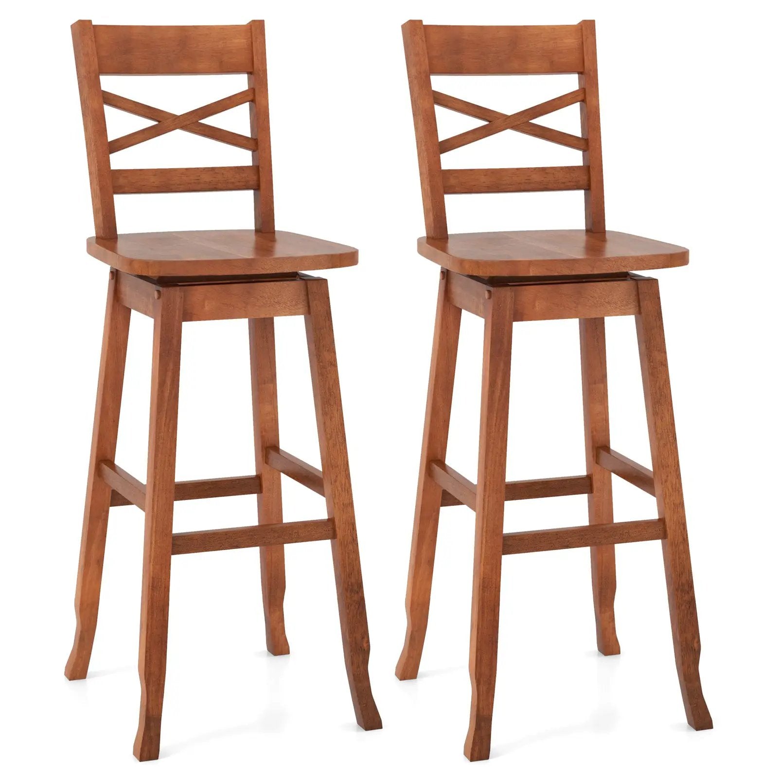 Swivel 30-Inch Bar Height Stool Set of 2 with Footrest by DirectDeals