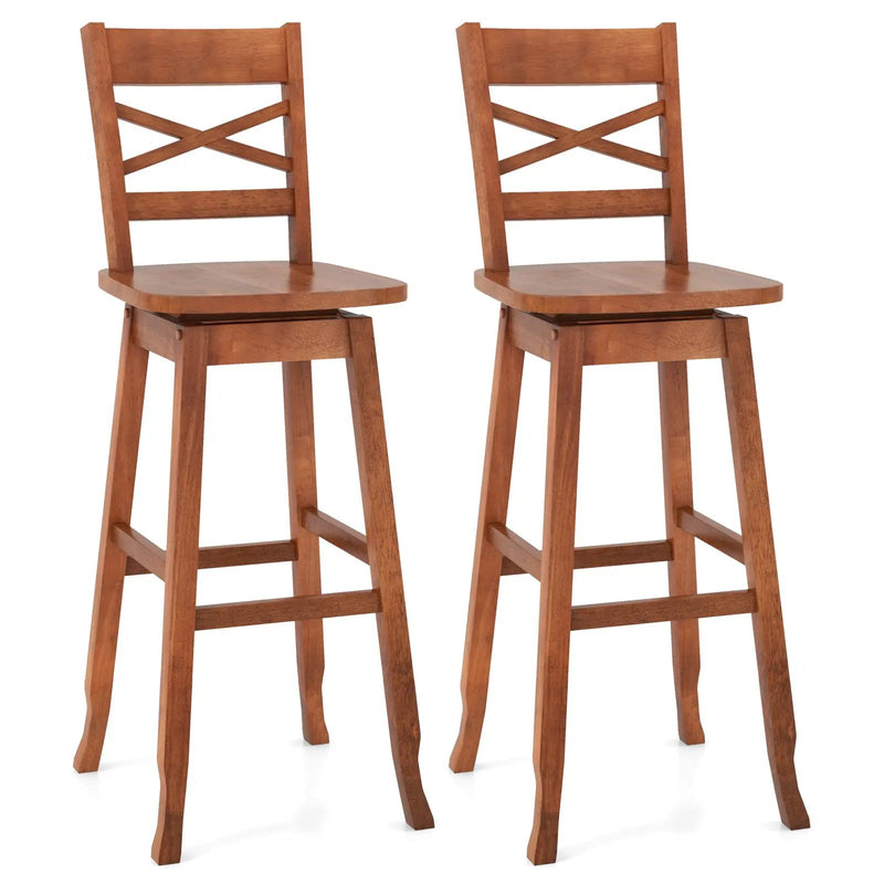 Swivel 30-Inch Bar Height Stool Set of 2 with Footrest by DirectDeals