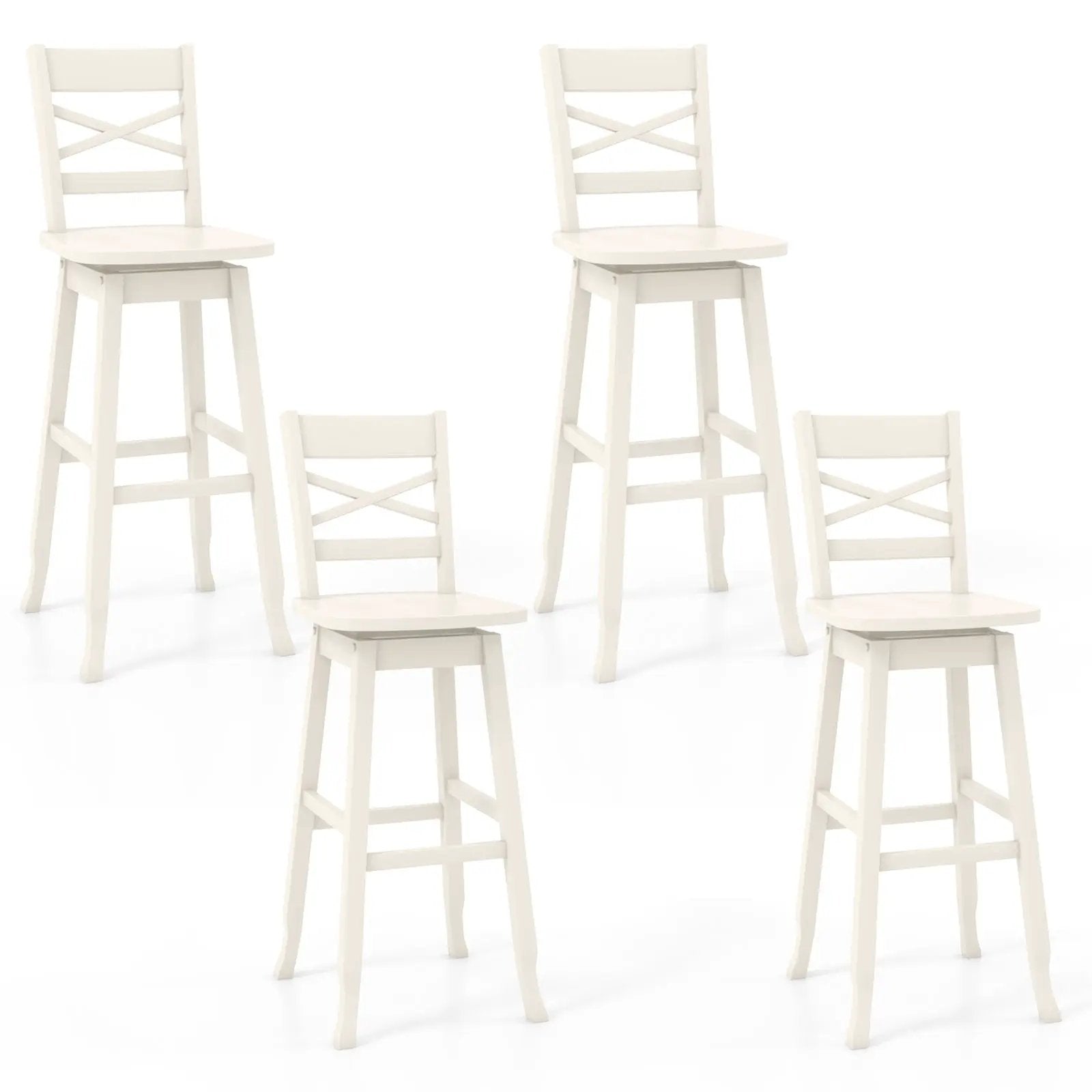 Swivel 30-Inch Bar Height Stool Set of 2 with Footrest by DirectDeals